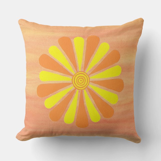 Coussin Jaune Orange Energie Sunburst Orange Mélange Couss (Recto)