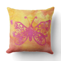 Jaune orange Handpaint de rose de papillon