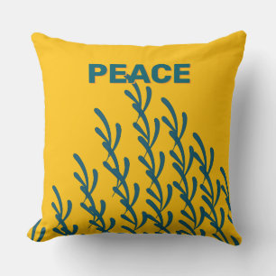 Coussin JAUNE Paix