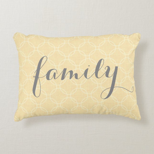Coussin jaune pâle d'accent de bagout de cercle de (Devant)