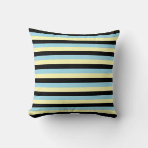 Coussin Jaune pâle, noir et bleu pastel
