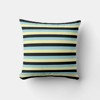 Coussin Jaune pâle, noir et bleu pastel