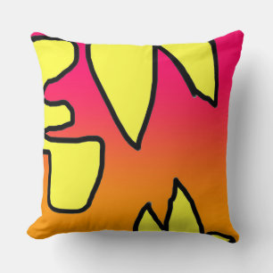 Coussin Jaune Rose Embellie