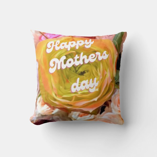 Coussin Jaune Rose Mothers (Recto)