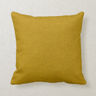 Coussin Jaune simple de moutarde de toile de jute
