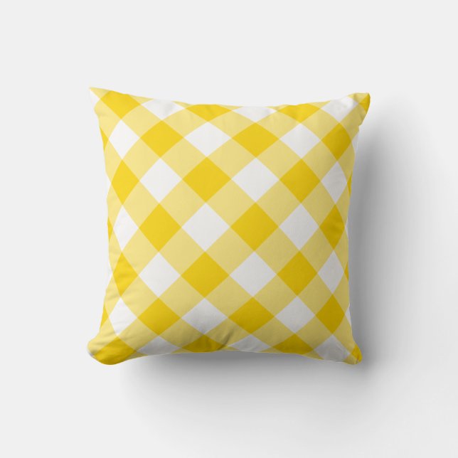 Coussin Jaune soleil En vichy Motif (Recto)