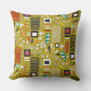 Coussin jaune tiki