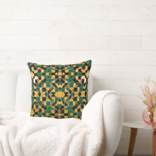 Coussin jaune vert