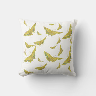 Coussin Jaune Vieux Monde Swallowtail motif papillon