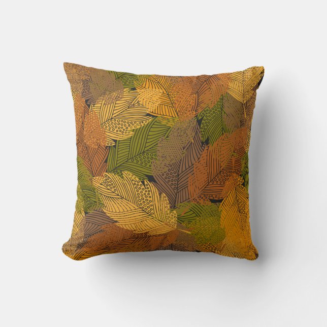 Coussin Jaune vintage : Élégance Ténébreuse Feutrée. (Recto)
