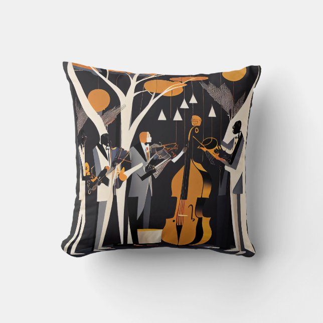 Coussin Jazz Band design de style rétro Jeu d'oreiller (Recto)