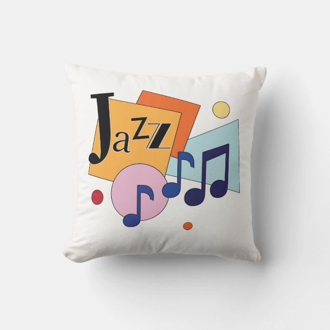 Coussin Jazz coloré Design Art Moderne (Recto)