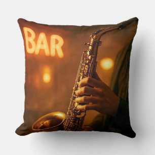 Coussin Jazz en lumières de bar
