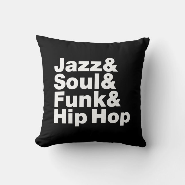 Coussin Jazz et âme et trouille et hip hop (Recto)