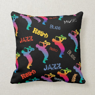 Coussin Jazz Musiciens Retro Blues Musique POP ART