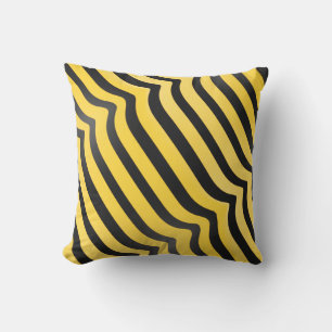 Coussin Jazzy mignonne Bumblebee rayé noir et jaune