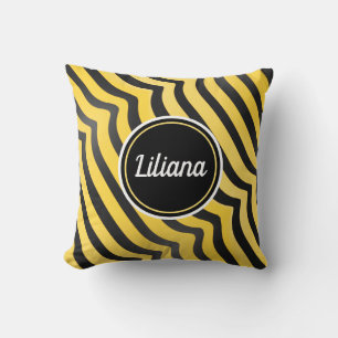 Coussin Jazzy mignonne Bumblebee rayé noir et jaune