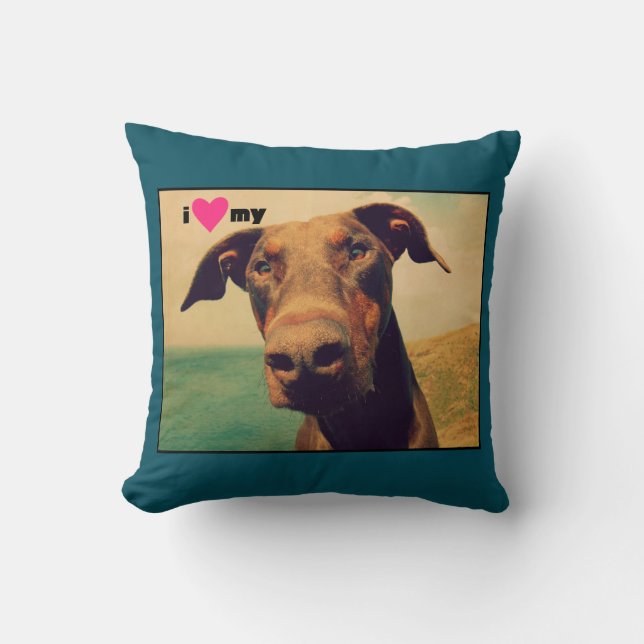 Coussin J'Coeur Mon Doberman (Recto)