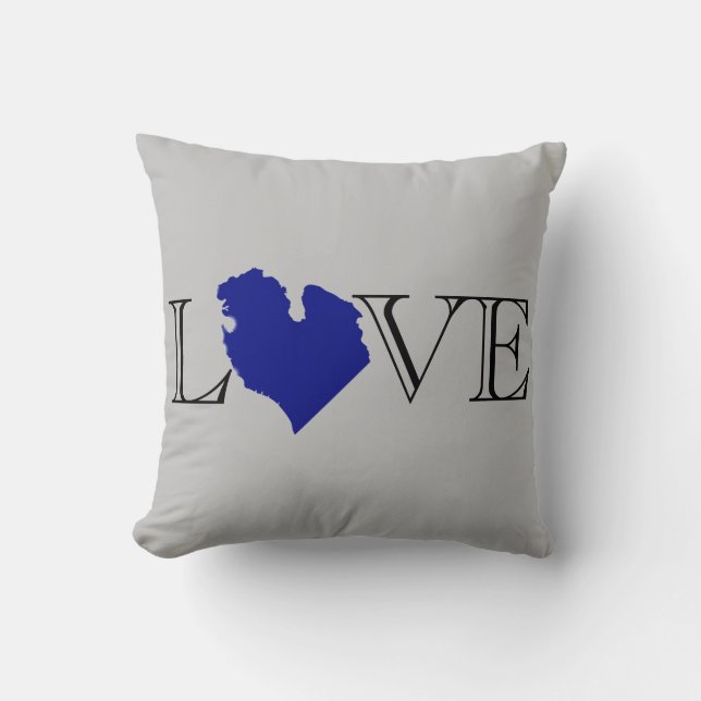 Coussin Je coeur les Grands Lacs (Recto)