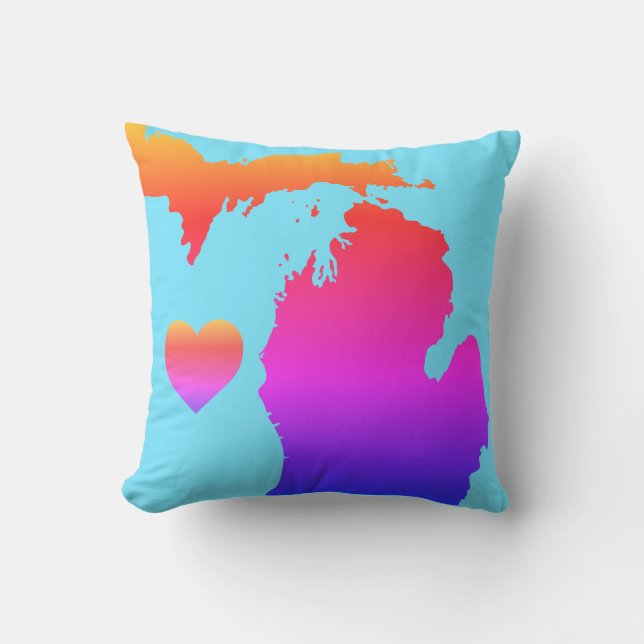 Coussin Je coeur MICHIGAN (Recto)