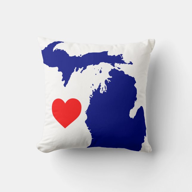 Coussin Je coeur Michigan grand état lac (Recto)