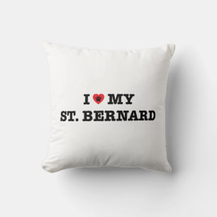 Coussin Je Coeur Mon St Bernard