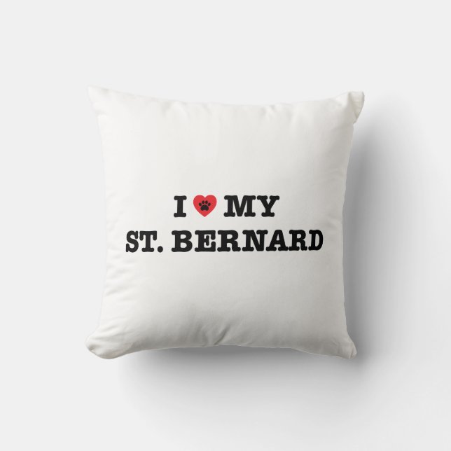 Coussin Je Coeur Mon St Bernard (Recto)