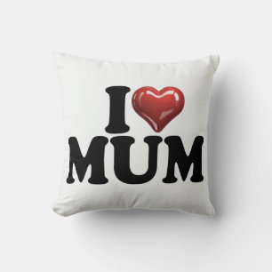 Coussin Je coeur rouge brillant MAMAN fête des mères anniv