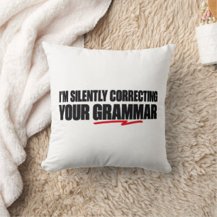 Coussin Je corrige silencieusement votre grammaire