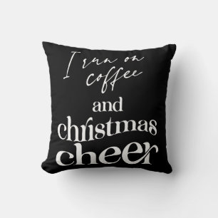 Coussin Je Cours Sur Le Café Et La Soirée De Noël