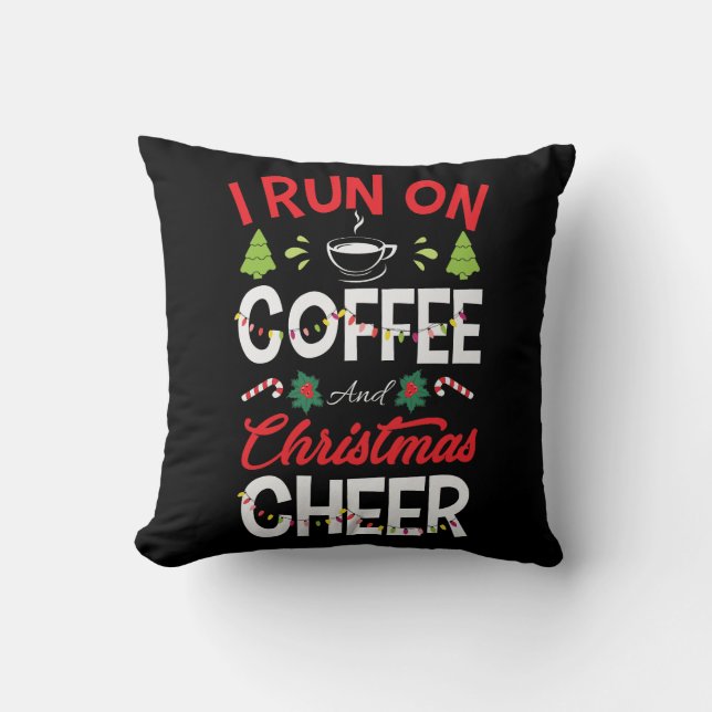 Coussin Je Cours Sur Le Café Et La Soirée De Noël (Recto)