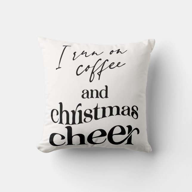 Coussin Je Cours Sur Le Café Et La Soirée De Noël (Recto)