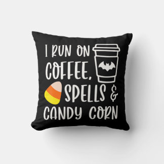 Coussin Je cours sur les épices de café et de bonbons de m