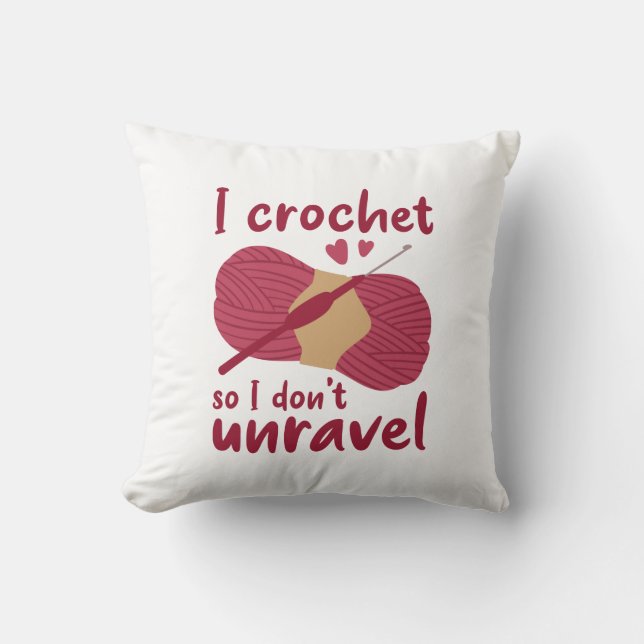Coussin Je Crochète Pour Ne Pas Me Désagréger (Recto)