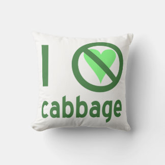 Coussin Je déteste le texte vert chou