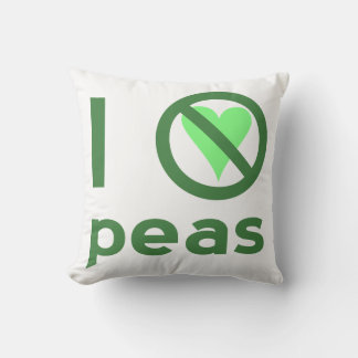 Coussin Je déteste les petits pois Texte vert