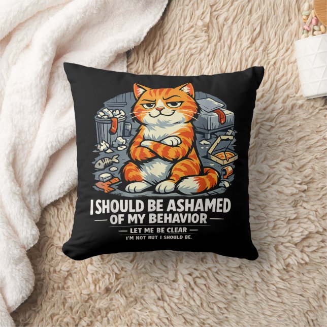 Coussin Je devrais avoir honte de mon comportement Citatio (Couverture)