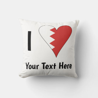 Coussin Je (Drapeau Cœur Bahreïn) Personnalisé