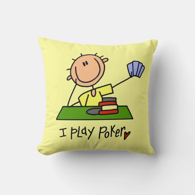 Coussin Je Joue au Poker (Recto)
