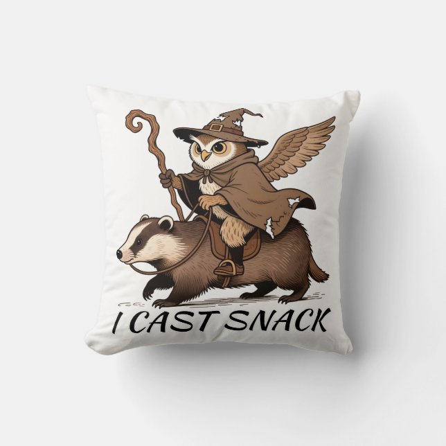 Coussin Je lance l'art fantaisiste de la chouette et du bl (Recto)