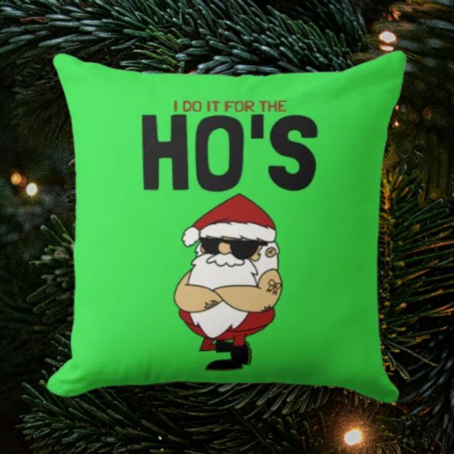 Coussin Je le fais pour les filles | Joyeux Noël drôle (Créateur téléchargé)