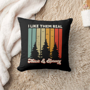 Coussin Je les aime Real Épais et Sprucey Arbre Rétro Noël