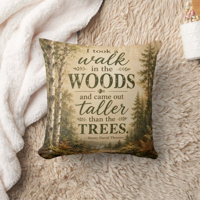 Coussin Je me suis promené dans les bois Rustique (Couverture)