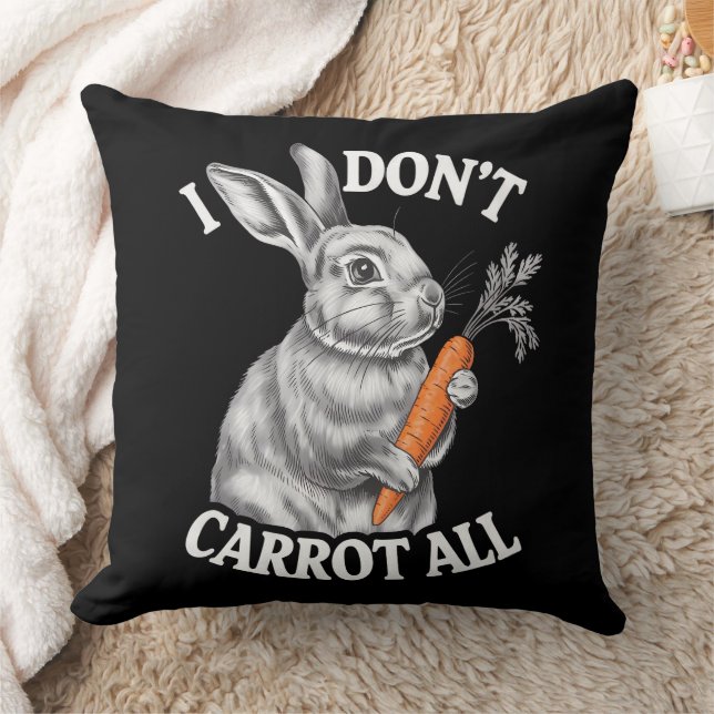 Coussin Je m'en fiche de tout lapin de Pâques drôle (Couverture)