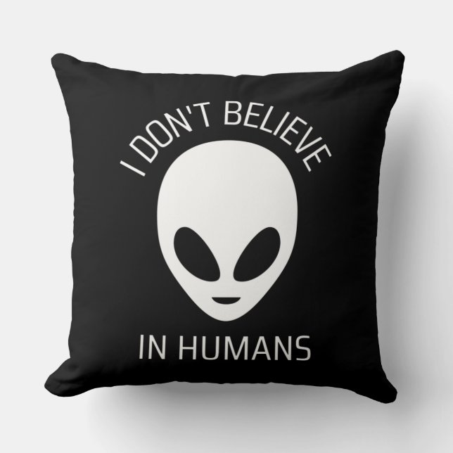 Coussin Je ne crois pas aux humains (Recto)