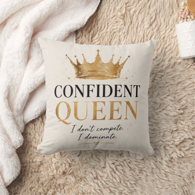 Coussin Je ne fais pas concurrence, je domine Féminin (Couverture)