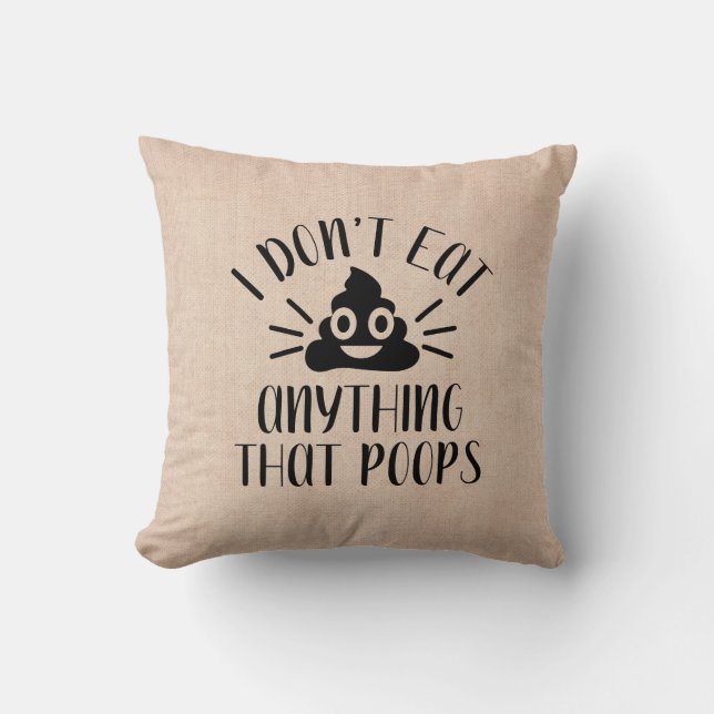 Coussin Je ne mange rien qui bouffe, Vegan (Recto)