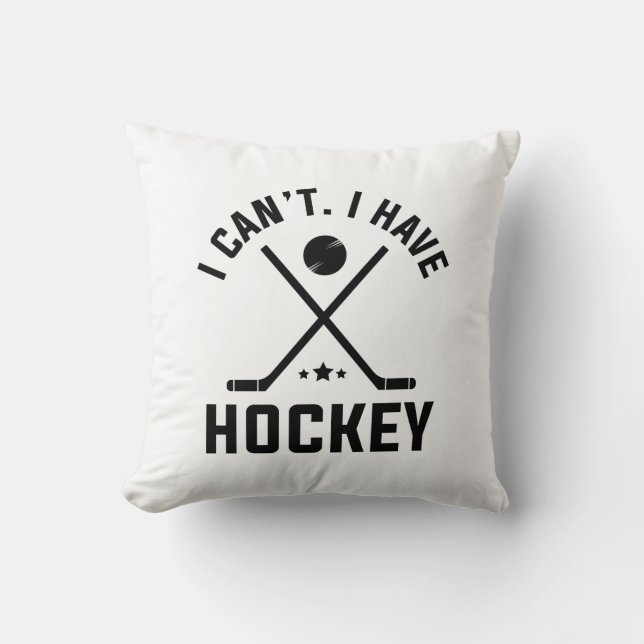 Coussin Je ne peux pas avoir de hockey (Recto)