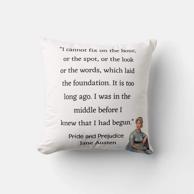 Coussin Je ne peux pas fixer l'heure ou l'endroit Jane Aus (Recto)