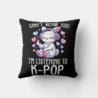 Coussin Je ne peux pas vous entendre J'écoute K-pop Finger